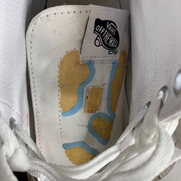 Vans High Top Womans Size 7 Custom Painted Pink Gold Purple Light Blue - Picture 11 of 16